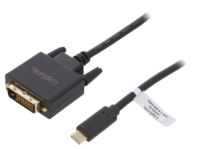 Adapter; DVI-D stekker (24+1),USB-C-stekker; 3m; zwart; zwart Adapter; DVI-D stekker (24+1),USB-C-stekker; 3m; zwart; zwart